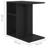 Side Table Black 50x30x50 cm Engineered Wood