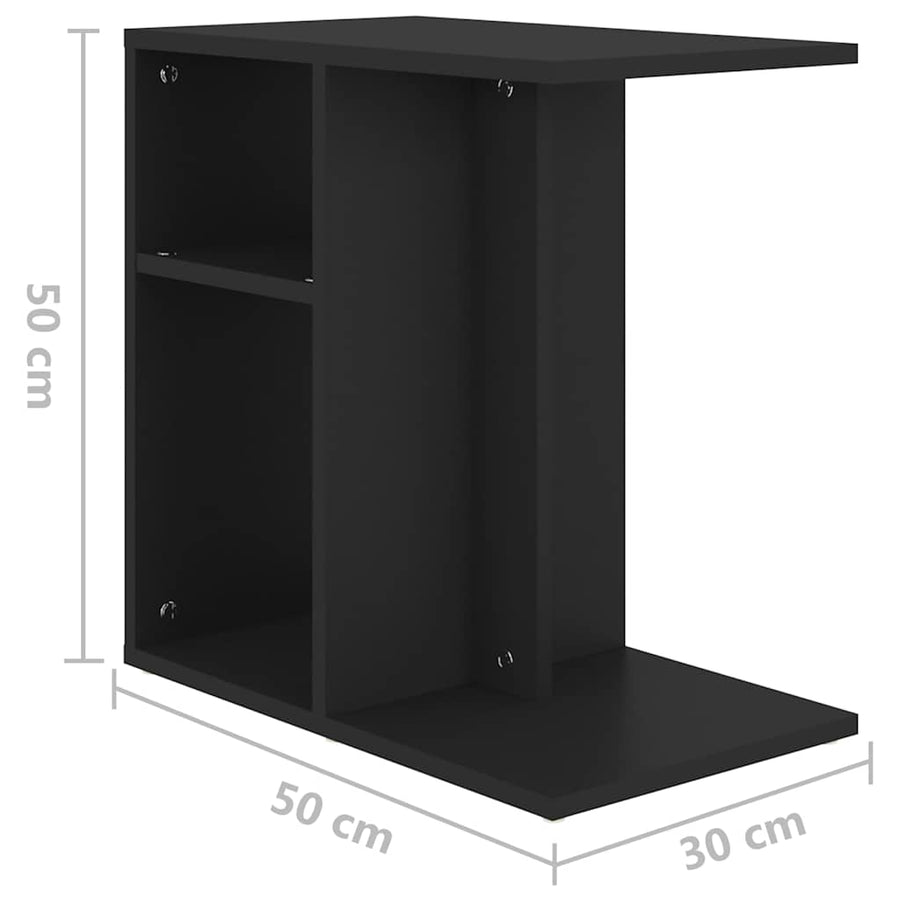 Side Table Black 50x30x50 cm Engineered Wood