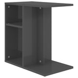 Side Table High Gloss Grey 50x30x50 cm Engineered Wood