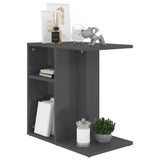 Side Table High Gloss Grey 50x30x50 cm Engineered Wood