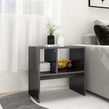 Side Table High Gloss Grey 50x30x50 cm Engineered Wood