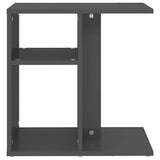 Side Table High Gloss Grey 50x30x50 cm Engineered Wood - 45-Degree Angle