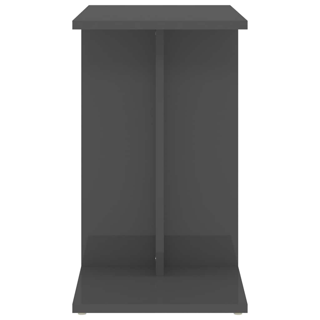 Side Table High Gloss Grey 50x30x50 cm Engineered Wood