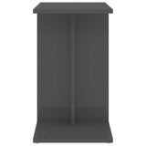 Side Table High Gloss Grey 50x30x50 cm Engineered Wood - Rear View