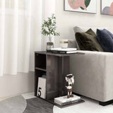 Side Table High Gloss Grey 50x30x50 cm Engineered Wood