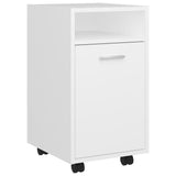 Side Cabinet with Wheels White 33x38x60 cm Engineered Wood - Front View