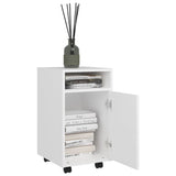 Side Cabinet with Wheels White 33x38x60 cm Engineered Wood - Side View