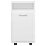 Side Cabinet with Wheels White 33x38x60 cm Engineered Wood