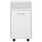 Side Cabinet with Wheels White 33x38x60 cm Engineered Wood