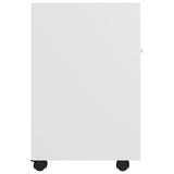 Side Cabinet with Wheels White 33x38x60 cm Engineered Wood - 45-Degree Angle