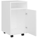 Side Cabinet with Wheels White 33x38x60 cm Engineered Wood - Rear View