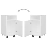 Side Cabinet with Wheels White 33x38x60 cm Engineered Wood