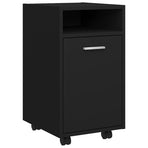 Side Cabinet with Wheels Black 33x38x60 cm Engineered Wood