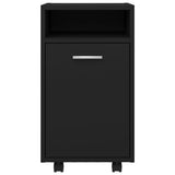 Side Cabinet with Wheels Black 33x38x60 cm Engineered Wood - Top-Down View