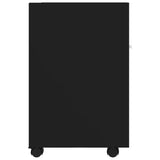 Side Cabinet with Wheels Black 33x38x60 cm Engineered Wood - 45-Degree Angle
