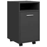 Side Cabinet with Wheels Grey 33x38x60 cm Engineered Wood