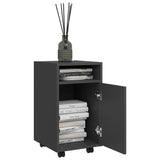 Side Cabinet with Wheels Grey 33x38x60 cm Engineered Wood