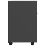 Side Cabinet with Wheels Grey 33x38x60 cm Engineered Wood - 45-Degree Angle