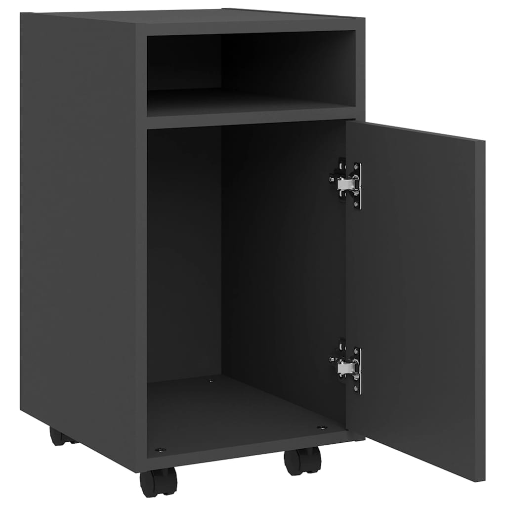 Side Cabinet with Wheels Grey 33x38x60 cm Engineered Wood