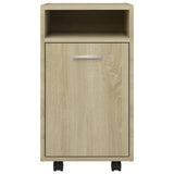 Side Cabinet with Wheels Sonoma Oak 33x38x60 cm Engineered Wood