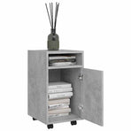 Side Cabinet with Wheels Concrete Grey 33x38x60 cm