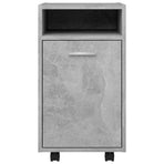 Side Cabinet with Wheels Concrete Grey 33x38x60 cm