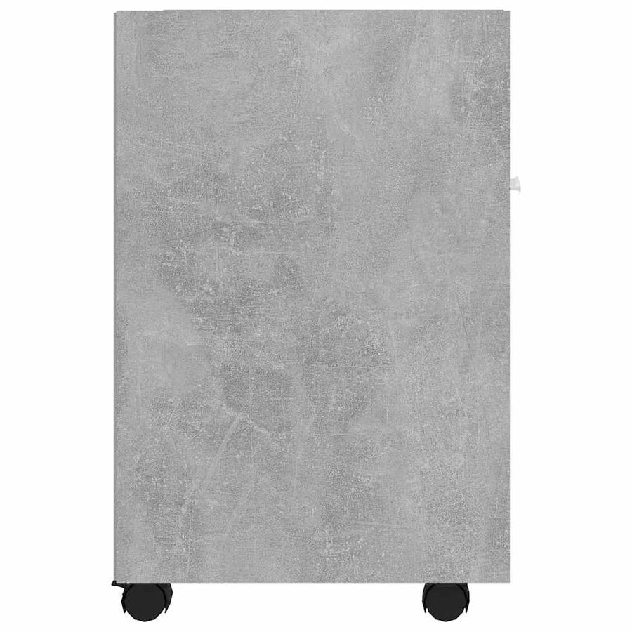 Side Cabinet with Wheels Concrete Grey 33x38x60 cm