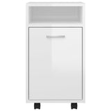 Side Cabinet with Wheels High Gloss White 33x38x60 cm Engineered Wood - Top-Down View
