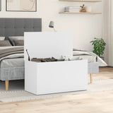 Storage Chest White 84x42x46 cm Engineered Wood - Side View
