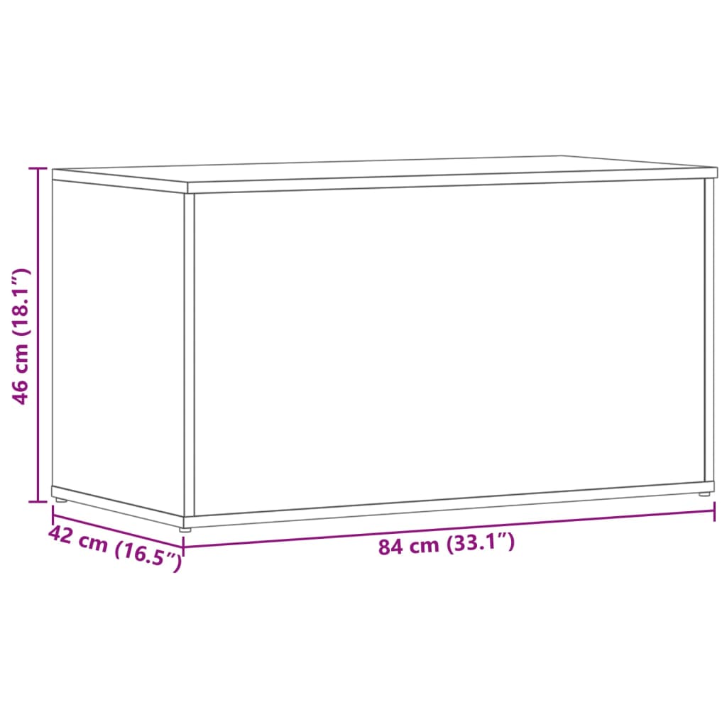 Storage Chest White 84x42x46 cm Engineered Wood