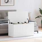 Storage Chest White 84x42x46 cm Engineered Wood