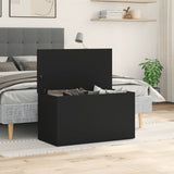 Storage Chest Black 84x42x46 cm Engineered Wood - Side View