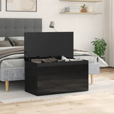 Storage Chest High Gloss Black 84x42x46 cm Engineered Wood - Side View