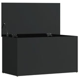 Storage Chest High Gloss Black 84x42x46 cm Engineered Wood - Close-Up Angle