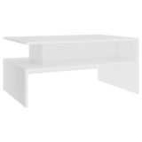 Coffee Table White 90x60x42.5 cm Engineered Wood - Front View