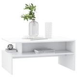 Coffee Table White 90x60x42.5 cm Engineered Wood - Side View