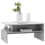 Coffee Table Concrete Grey 90x60x42.5 cm Engineered Wood - Side View