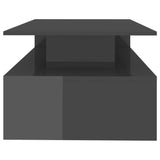 Coffee Table High Gloss Grey 90x60x42.5 cm Engineered Wood - 45-Degree Angle