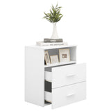Bed Cabinet White 50x32x60 cm - Close-Up Angle