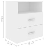 Bed Cabinet White 50x32x60 cm - Extra Image