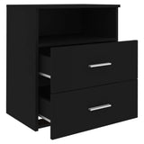 Bed Cabinet Black 50x32x60 cm - Top-Down View