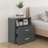 Bed Cabinet Grey 50x32x60 cm - Side View