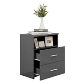 Bed Cabinet Grey 50x32x60 cm - Top-Down View