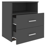 Bed Cabinet Grey 50x32x60 cm - 45-Degree Angle