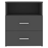 Bed Cabinet Grey 50x32x60 cm