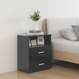 Bed Cabinet Grey 50x32x60 cm