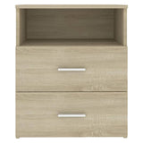 Bed Cabinet Sonoma Oak 50x32x60 cm - Rear View