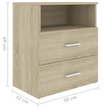 Bed Cabinet Sonoma Oak 50x32x60 cm - Low Angle