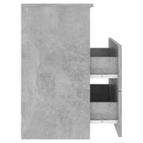 Bed Cabinet Concrete Grey 50x32x60 cm - Rear View