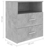 Bed Cabinets 2 pcs Concrete Grey 50x32x60cm